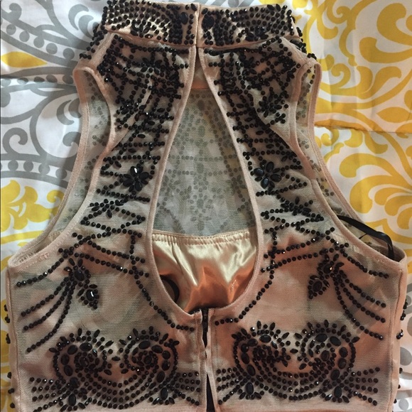 Two Piece Halter Prom Dress - Picture 2 of 6